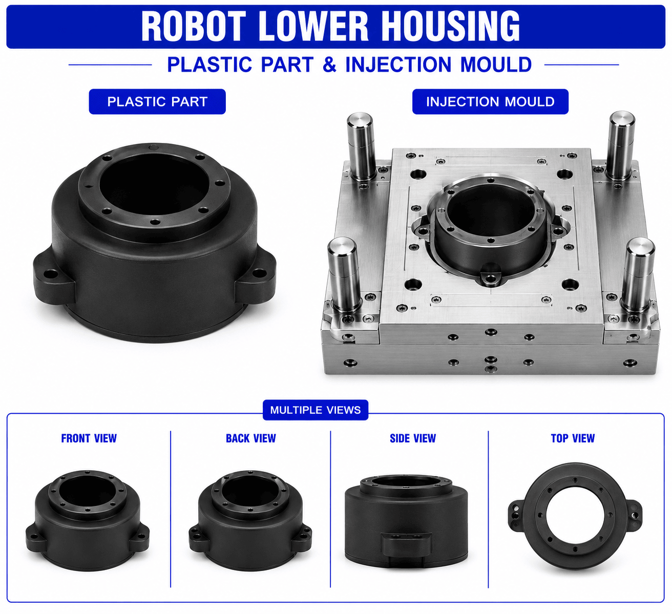 Robot Plastic Lower Housing Mould and Moulding Services